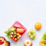 Kids healthy food background wallpaper, preparation of lunchbox